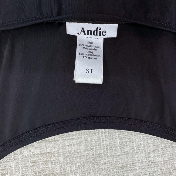 Andie Amalfi Swimsuit Womens Small Tall Black One Piece Adjustable Strap Scoop - Picture 8 of 12